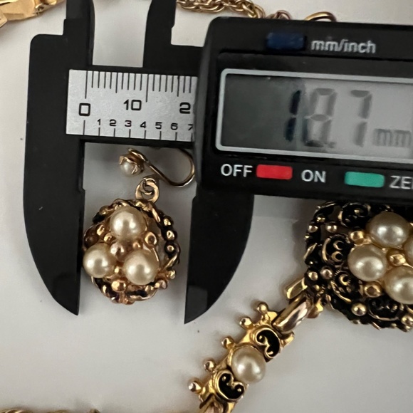 Vintage Barclay Necklace & Earrings Jewelry Set Faux Pearls Golden Tone Rare - Picture 10 of 11